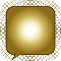 Lighten Up app icon — gold speech bubble with inner light